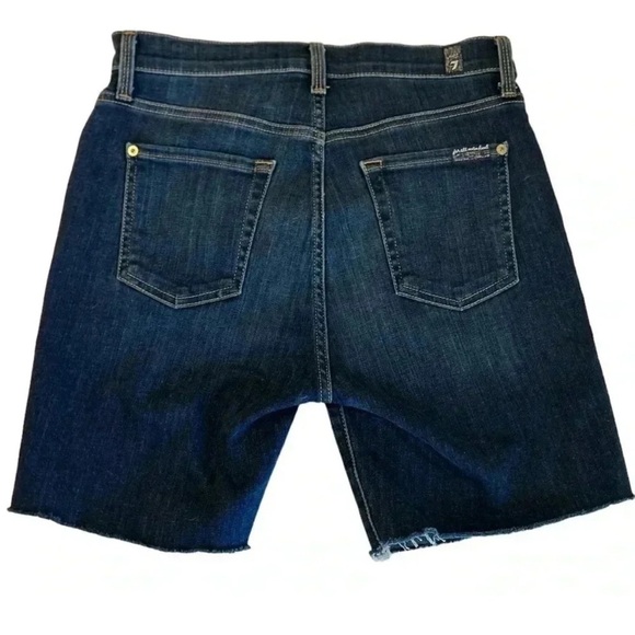 Seven 7 for all Mankind Denim Shorts Raw Hem or Cuffed cutoff from jeans Size 29 - Picture 4 of 12